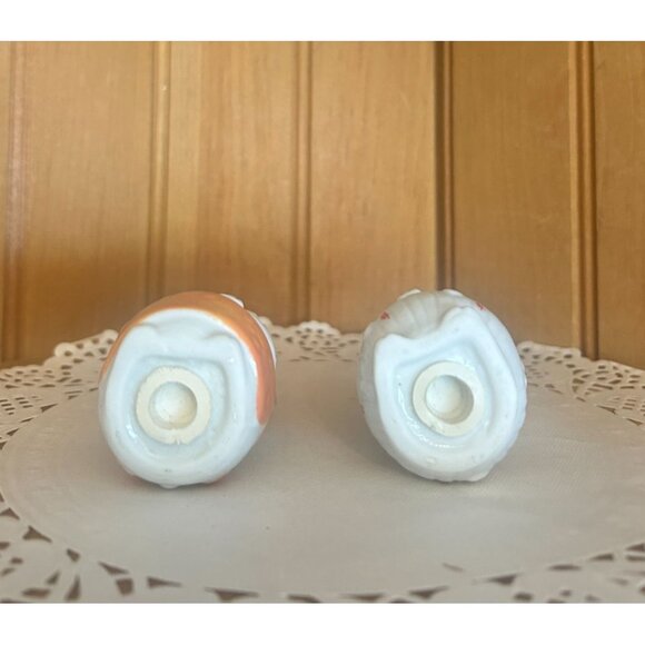 Vintage Anthropomorphic Pig Salt Pepper Shakers Set White Ceramic Top Hat Apron - Picture 6 of 6